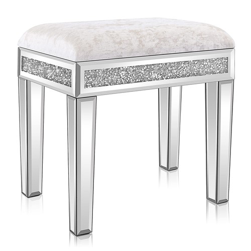 Mirrored vanity stool - mirrored,